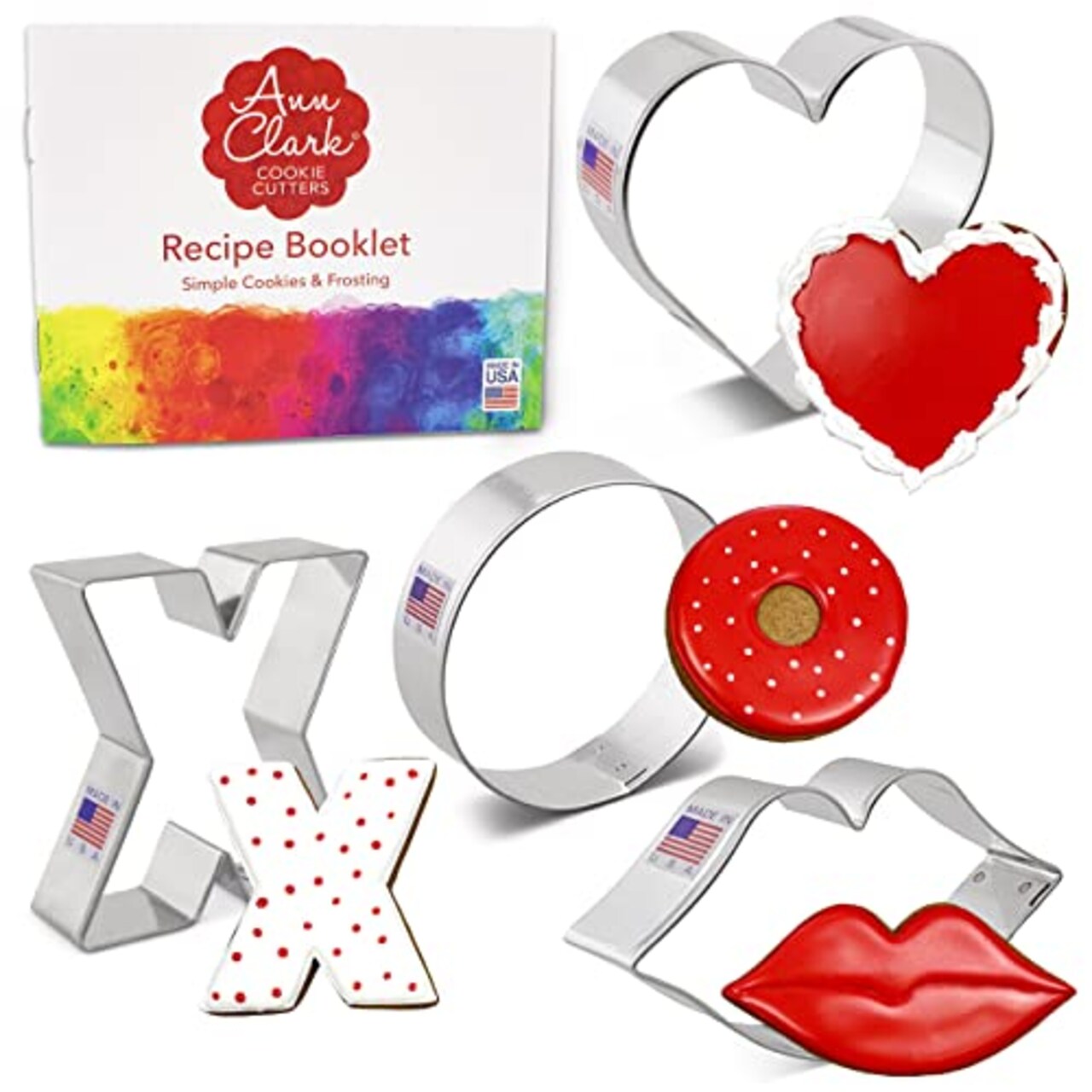 Valentines Cookie Cutters 4-Pc. Set Made in the USA by Ann Clark